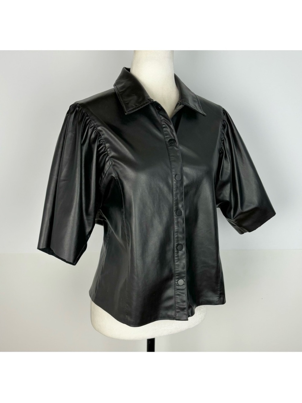 All Saints black vegan Bella shirt - Picture 3 of 10